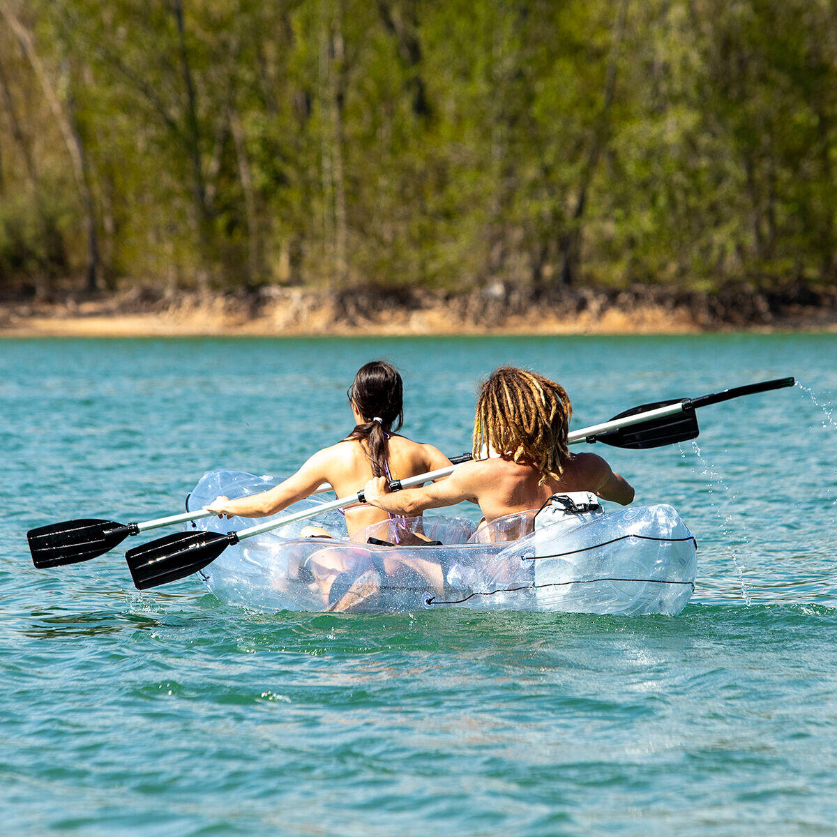 Kayak Hinchable Transparente con Accesorios Paros InnovaGoods 312 cm 2 plazas