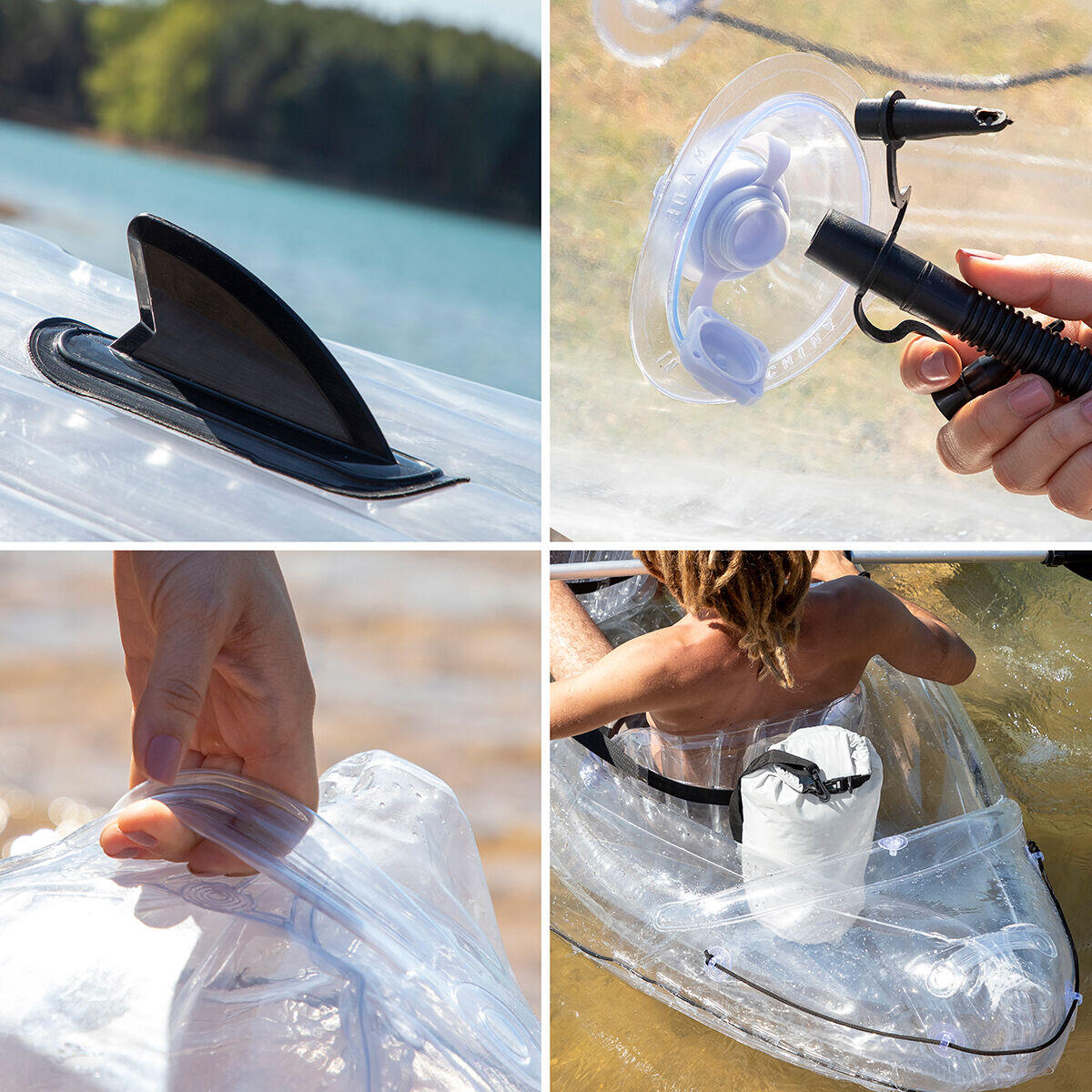 Kayak Hinchable Transparente con Accesorios Paros InnovaGoods 312 cm 2 plazas